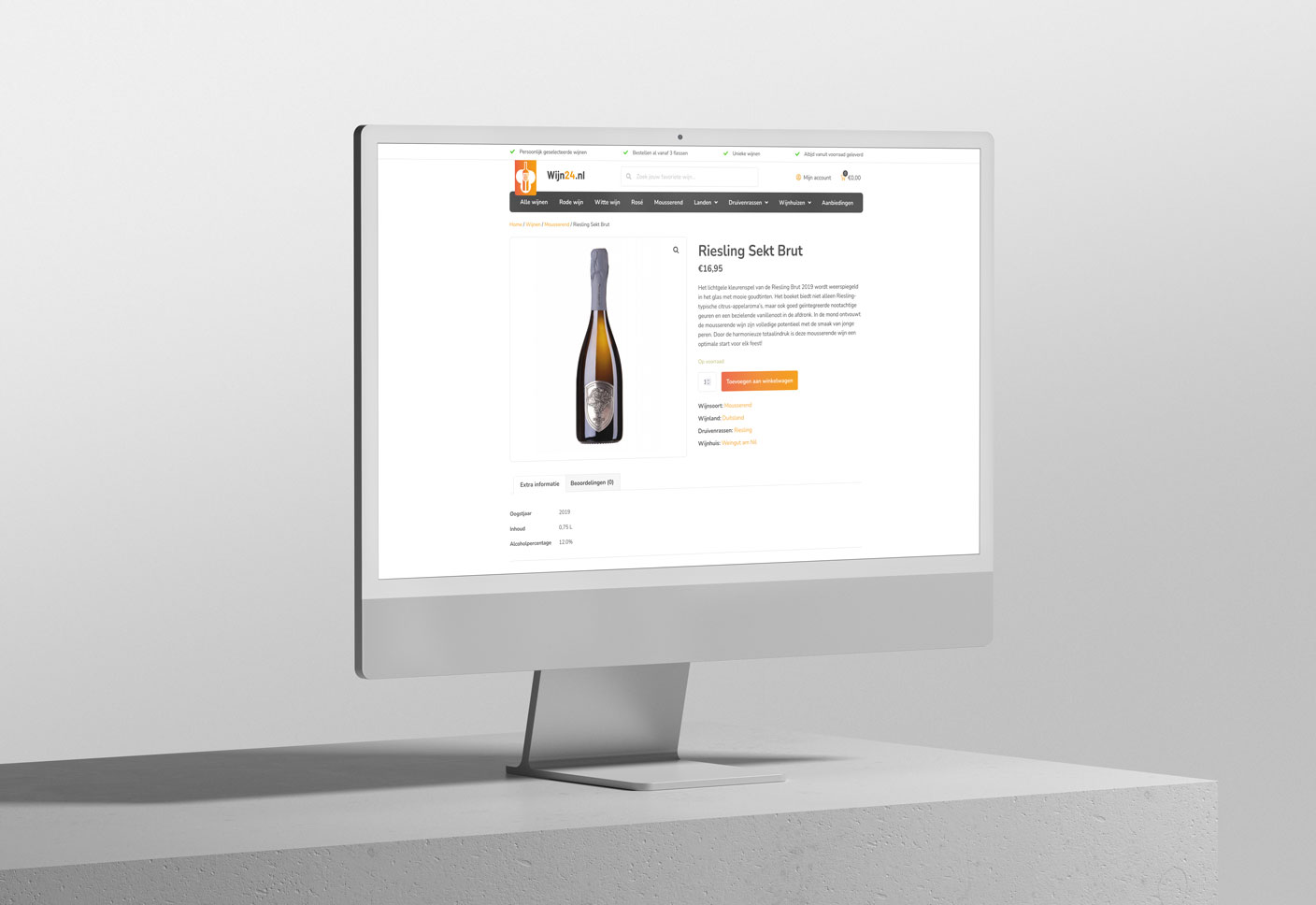 wijn24 woocommerce webshop imac mockup