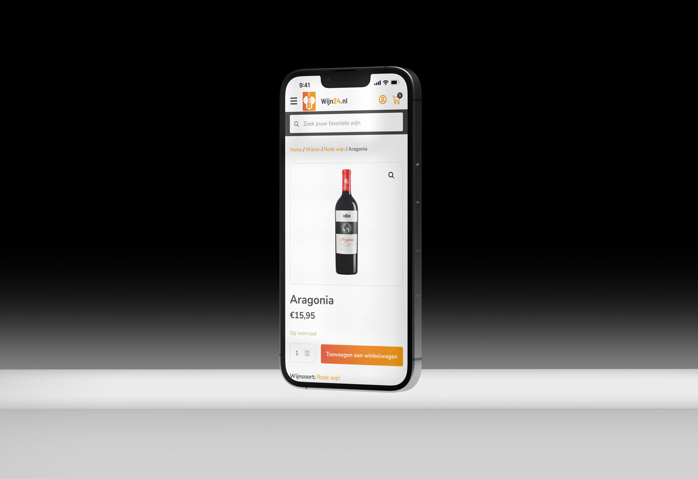 wijn24 webshop mockup iphone