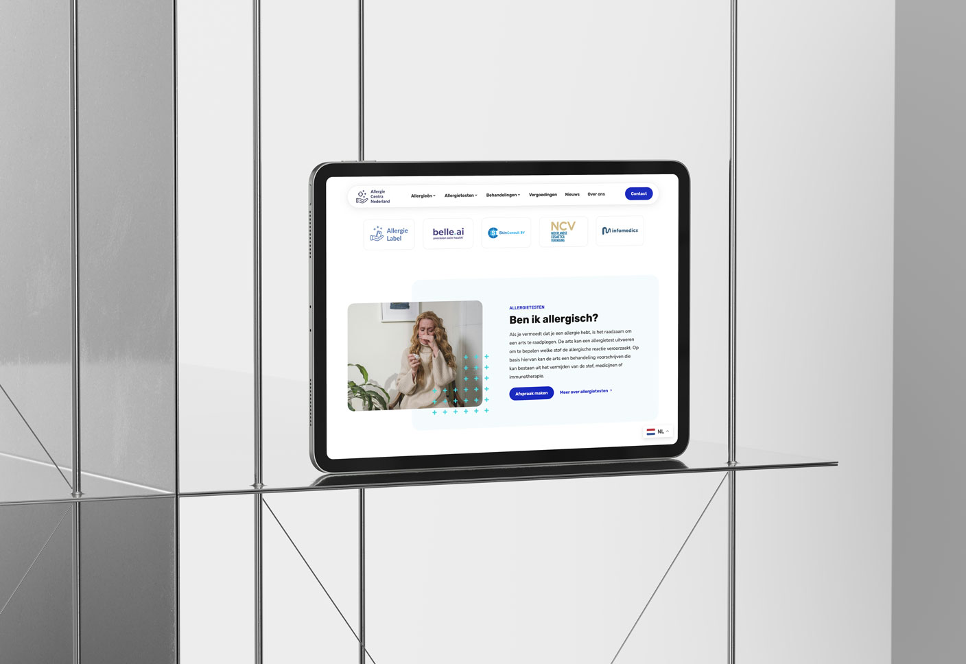 Allergie Centra Nederland website mockup